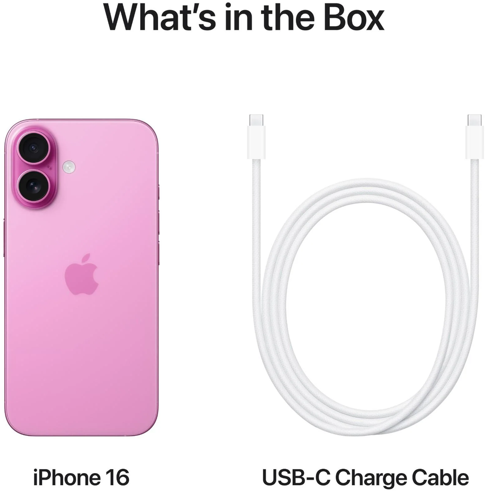 Смартфон Apple iPhone 16, 128GB, Pink (розовый), nanoSIM+eSIM