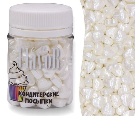 Посыпка Mr.FlavoR "Сердечки перламутровые белые", 50 гр