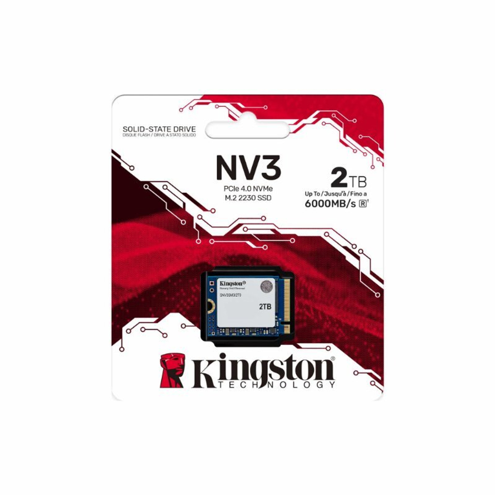 Твердотельный накопитель SSD 2TB Kingston NV3 Series M.2 2230, PCI-E 4x (R/W6000/5000 MB/s)
