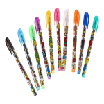 Набор гелевых ручек 10 цветов с блестками, рисунок на корпусе