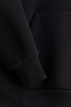 H&M Толстовка с капюшоном и флисовой подкладкой, черный