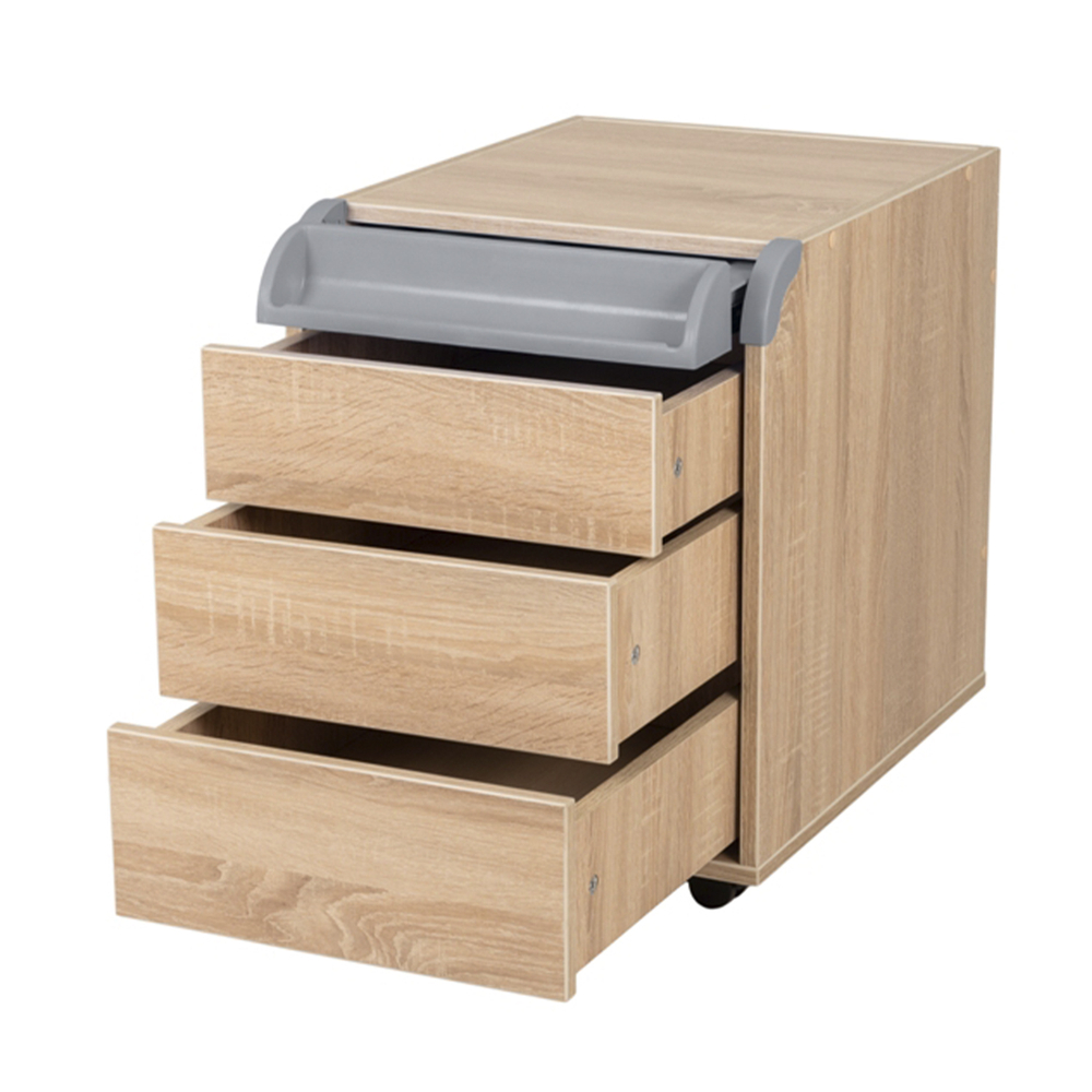 Тумба Дэми на колёсиках с 3 ящиками и органайзером для канцелярии (ТУВ.08)