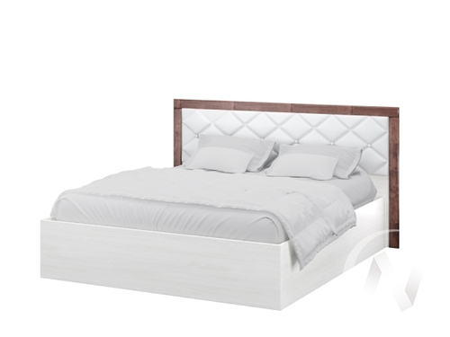 Кровать 1;4м Спальня Мадлен с осн. ортопед на опорах (ясень анкор светлый/дуб бомонд какао)