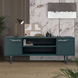 Тумба под ТВ Арт Колор matte 155см Классик Сильвер Зеленый бирюзовый матовый