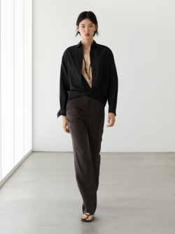 Massimo Dutti Брюки-клеш из 100% льна, фиолетовый