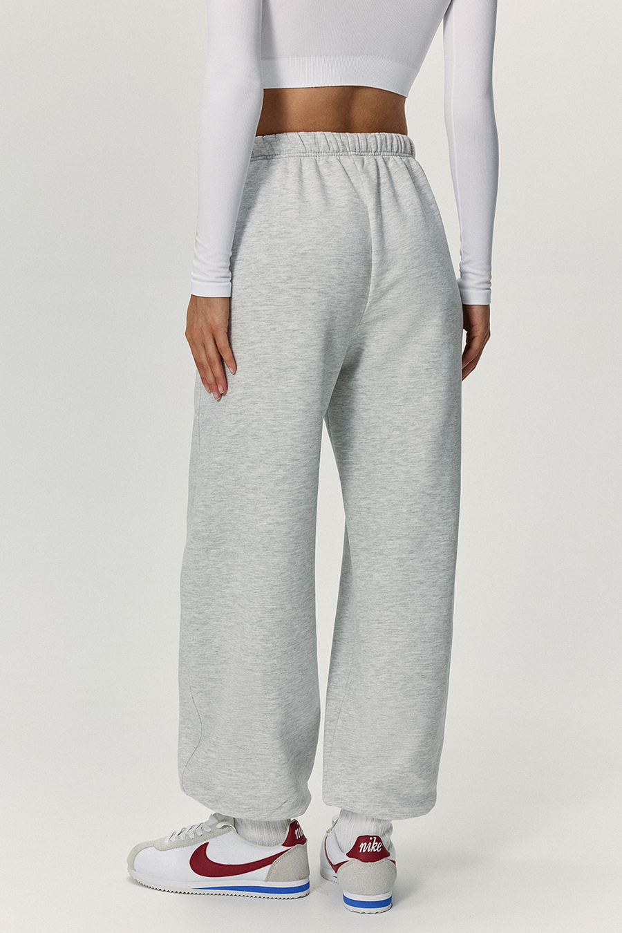 Джоггеры утеплённые Светло-серый меланж