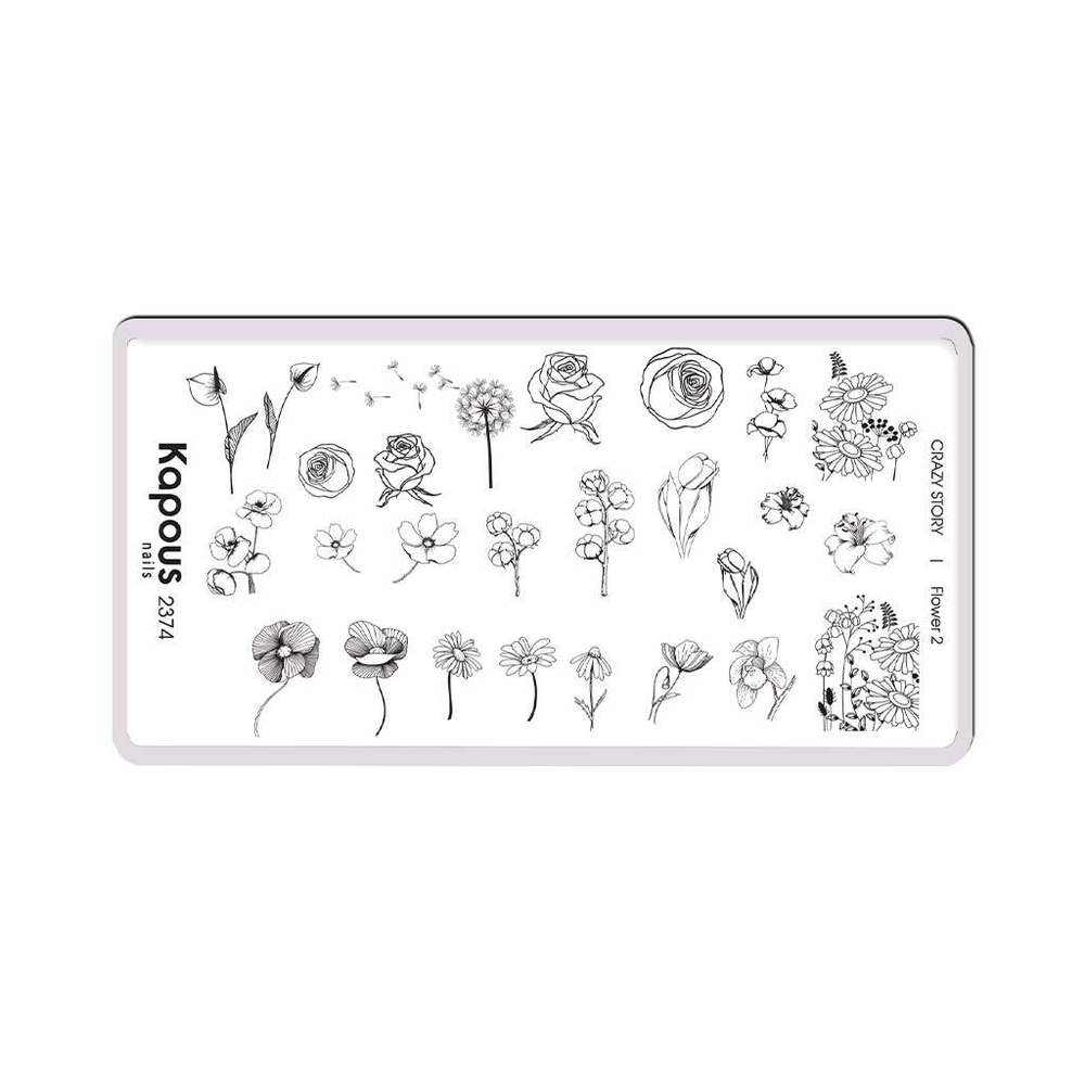 3 Kapous Professional Nails Пластина для стемпинга, Flower 2  ,