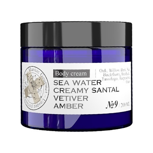 Парфюмированный крем для тела №9 Морская вода, Сливочный сандал, Ветивер, Амбра Maniac Gourmet Body Cream 200мл