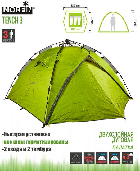 Палатка туристическая Норфин Тетч 3, арт. NF-10402
