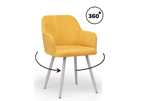 Стул на металлокаркасе Woodville Инфини 360 горчичный (ocean 016), серый