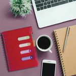 Тетрадь-блокнот 120 л., A5, 170x215 мм, BRAUBERG, линия, гребень, обложка пластиковая, 4 разделителя, "Rich", 401791, 4шт