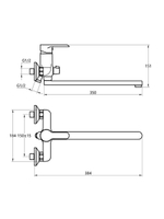 Смеситель для ванны Melodia della vita Metallica картридж 35 мм, длинный излив 350 мм, хром MDV35541