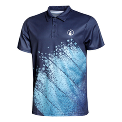 Мужское теннисное поло Quiet Please Ocean Splash Tournament Polo Men - Blue