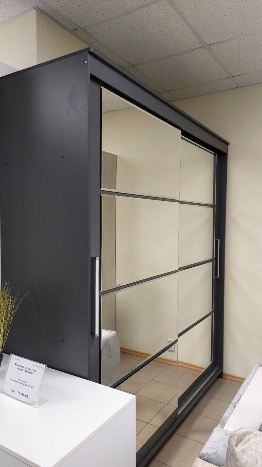 Шкаф-купе «ШКП 3» Макс Графит 200 см