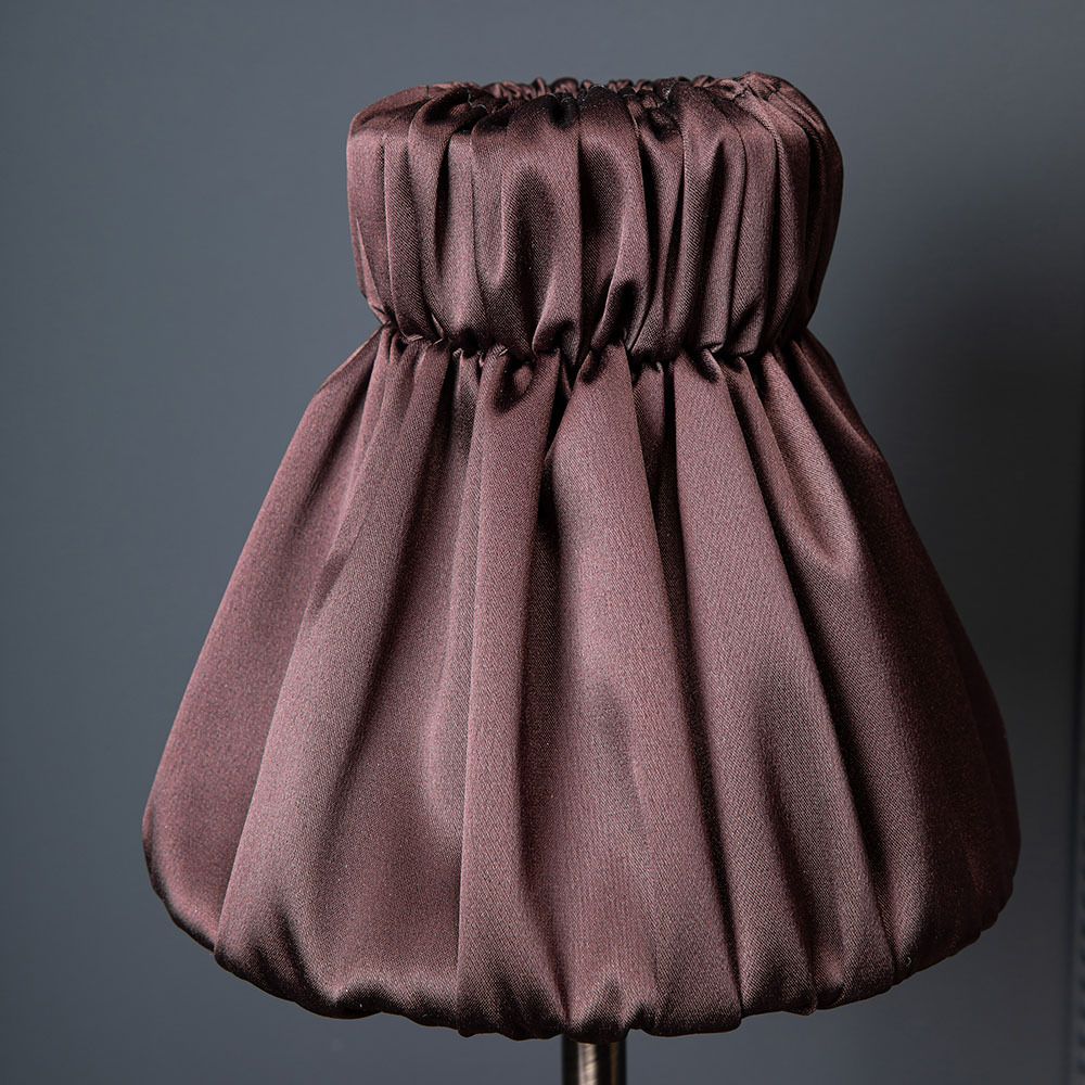 Настольная лампа Белла Бронза с абажуром Адель Шоколад