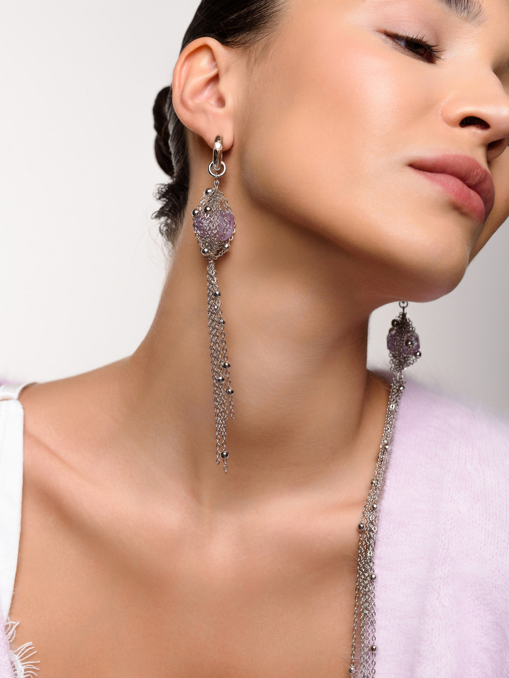 Серьги "Violet Fantastic" Silver