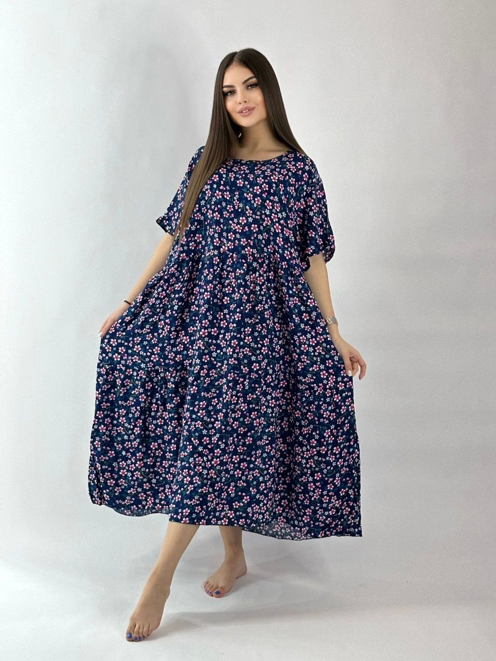 Платье ярусами короткое 65