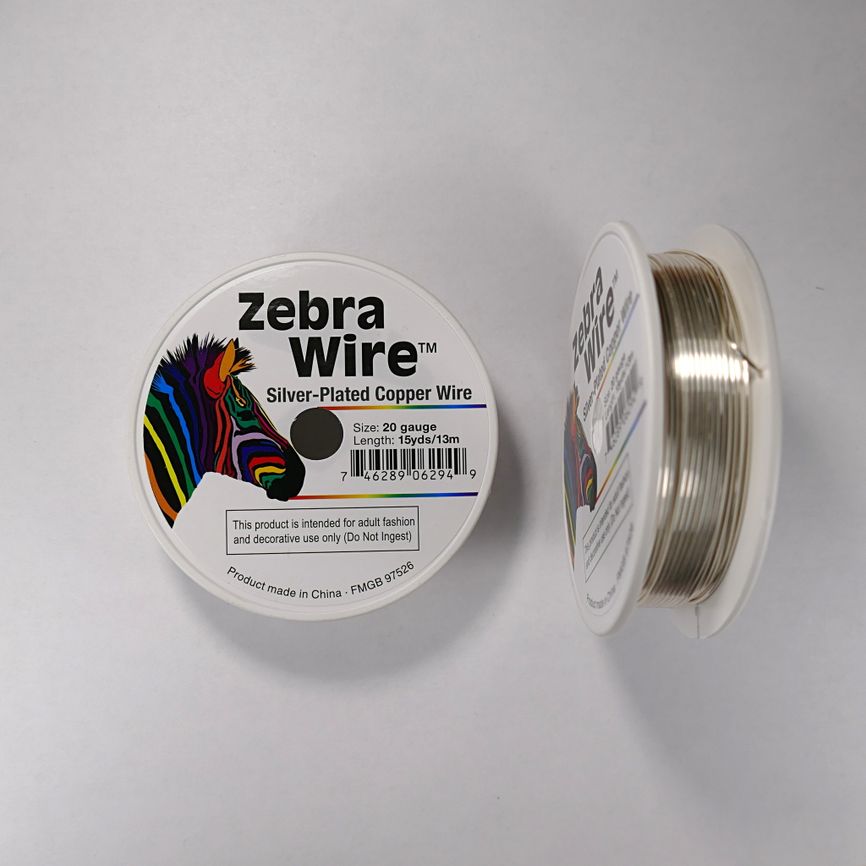 Проволока серебристая с медным сердечником Zebra Wire, 0,81 мм, посеребренная, 13 м