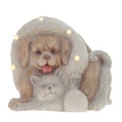 GAEM Фигурка декоративная с подсветкой "Щенок и котёнок"(3хААА,н/п), L37 W28 H33,5 см
