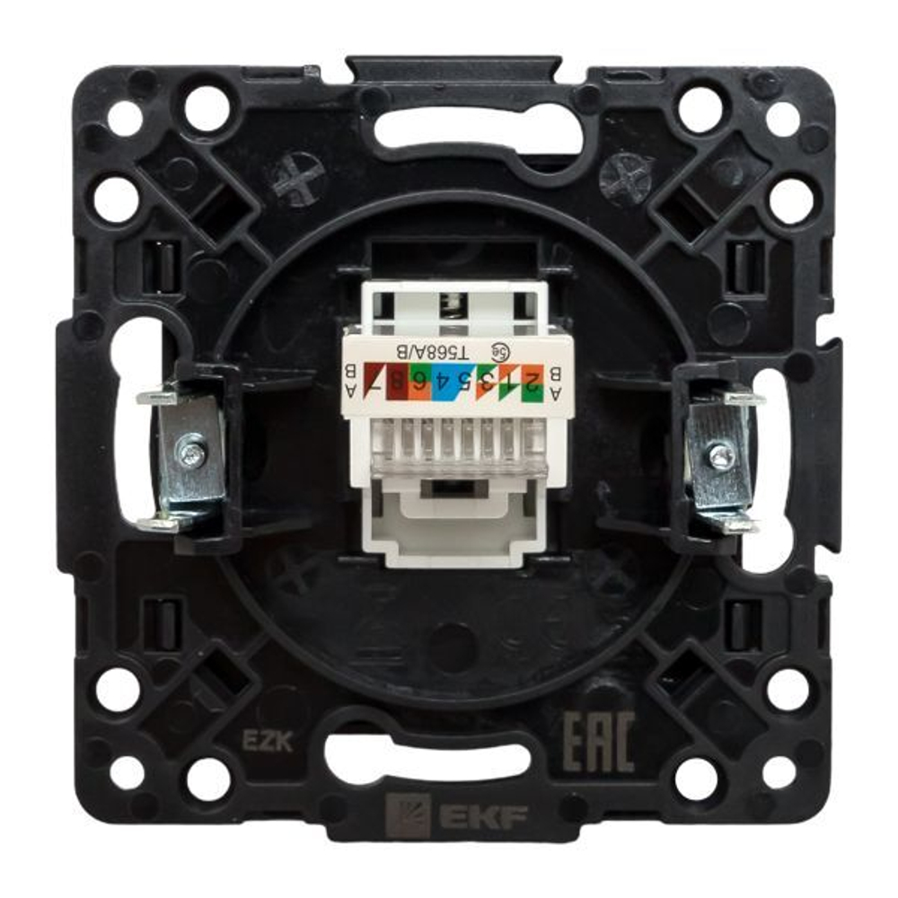 Стокгольм Механизм Розетки RJ-45 1-местной черный EKF PROxima