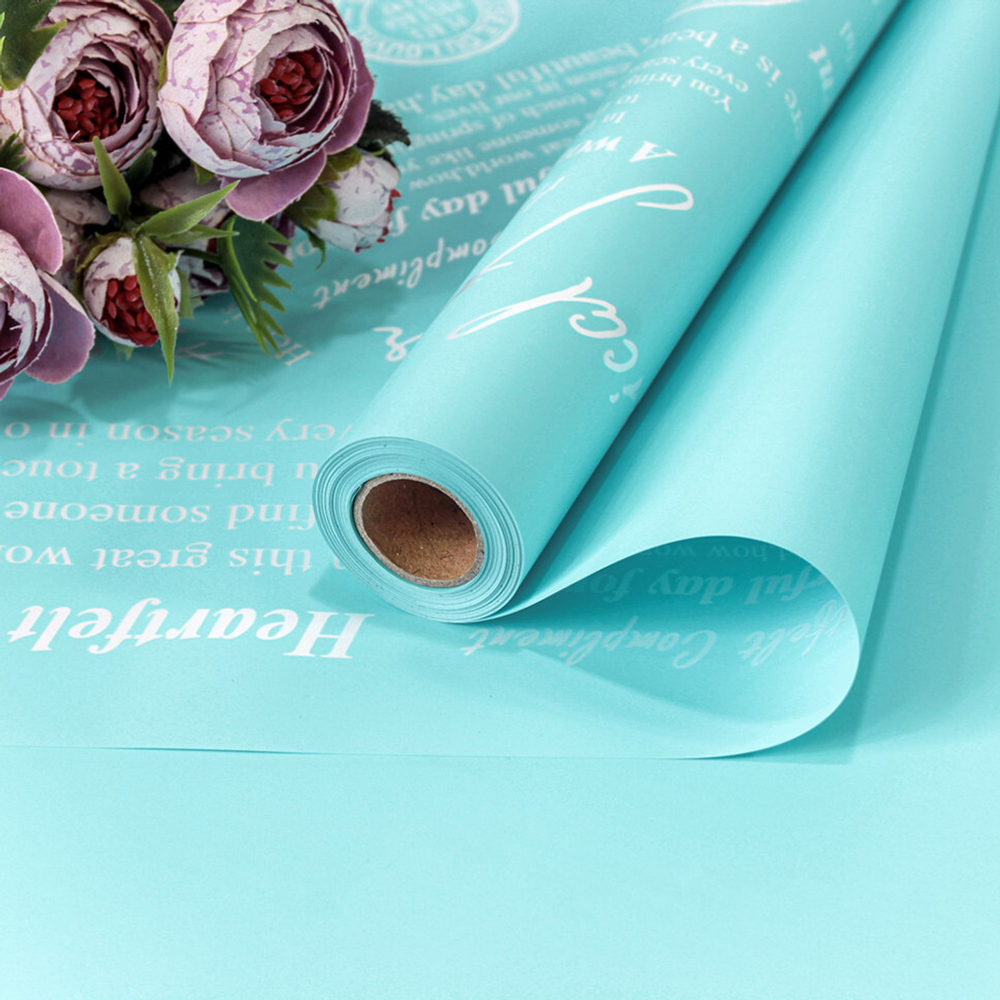 Пленка В рулоне 10 м х 58 см с печатью (Голубой)