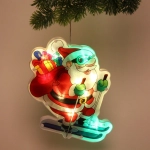 Фигура светодиодная «Дед Мороз на лыжах» 18*21 см (батарейки 3 ААА), 1 режим