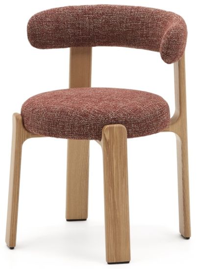 Granite Стул на 4 ножках из терракотового шенилла и массива ясеня в натуральной отделке La Forma Испания