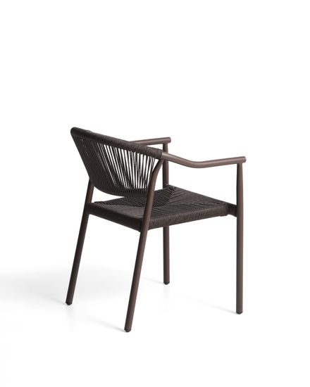 Уличный стул Livadia из коричневого алюминия и веревки