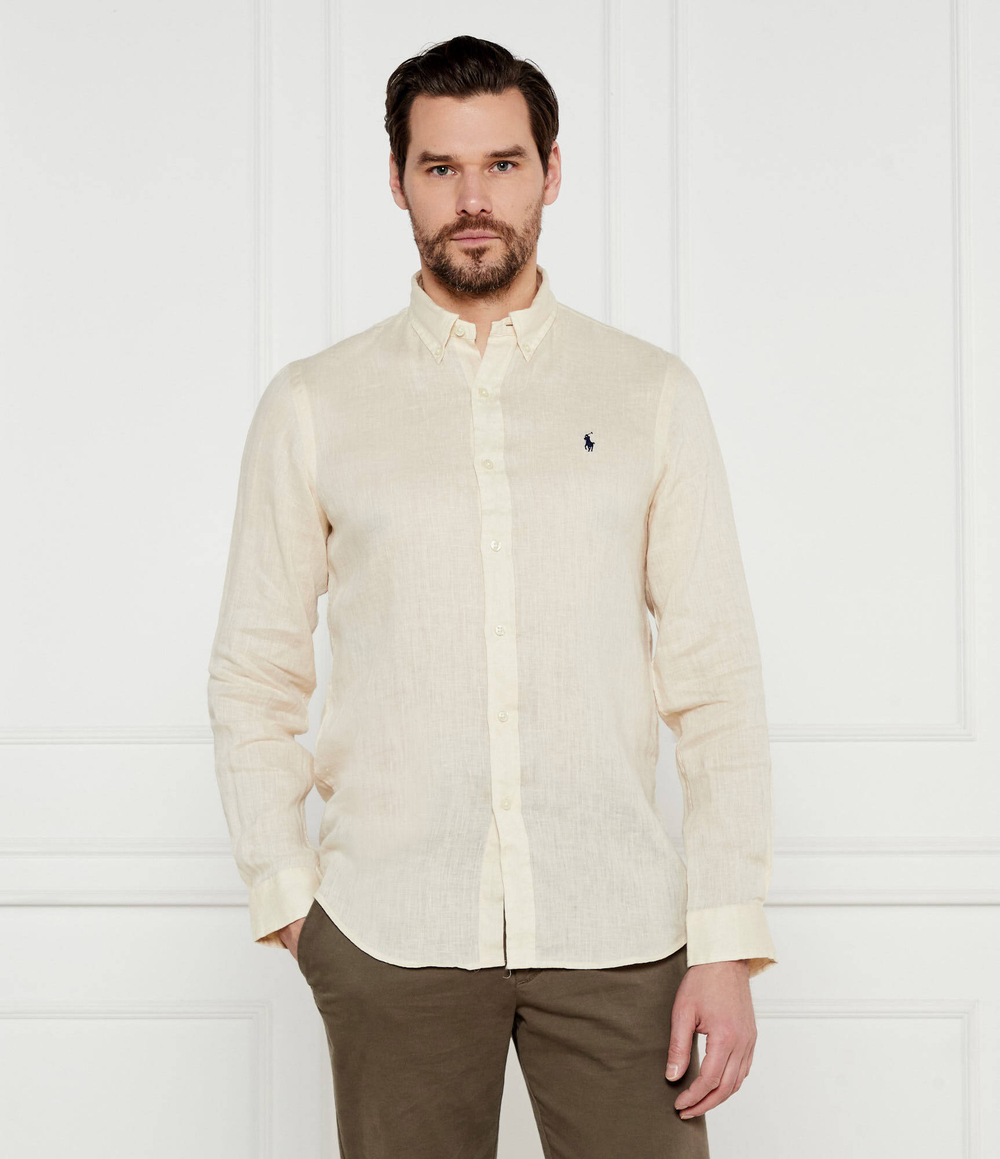 Льняная рубашка POLO RALPH LAUREN - кремовый(710968915)