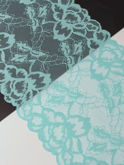 Эластичное кружево яркий тиффани ширина 21 см