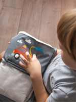 Кармашки для детского сада, на липучке. Пожарная с фетровыми колесами