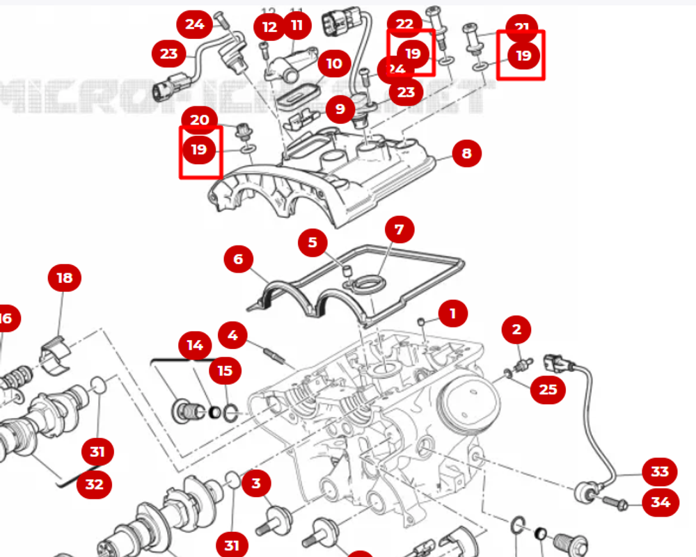 Ducati Прокладка болта клапанной крышки 88642621A
