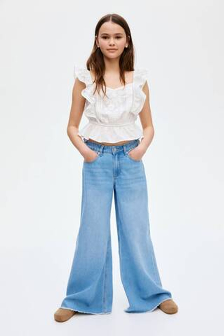 H&M Джинсы с широкими штанинами, голубой