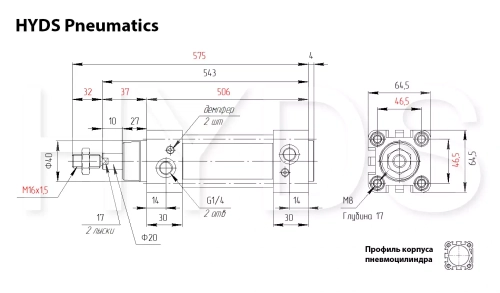 DNC-50-400-PPV-A Пневмоцилиндр