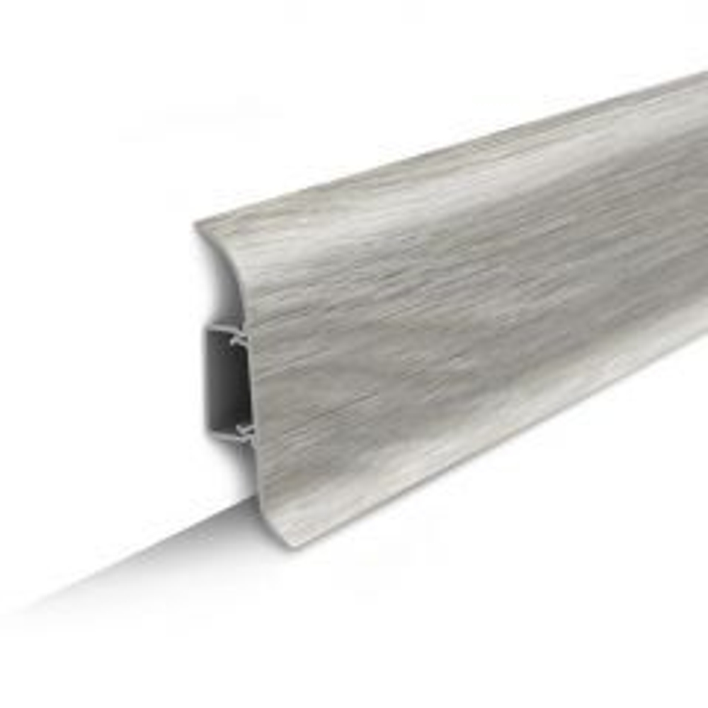 Плинтус ПВХ Идеал Классик 253 Ясень серый 2200х55х22 мм