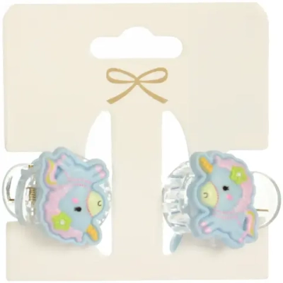 Заколки - крабы для волос детские 2шт на блистере «Little Lolly», единорожки, 2.2 см