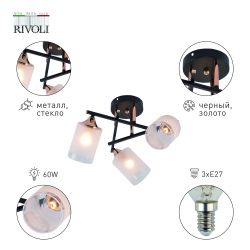 Люстра Rivoli Fiona 3163-303 3 х Е27 60 Вт модерн | Rivoli
