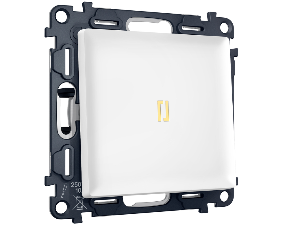 MA122050 Комплект механизма 1-кл выключателя с самовозвратом с подсветкой 3200K ALFA Белый матовый QUANT (AP1220, VM113, G11Y)