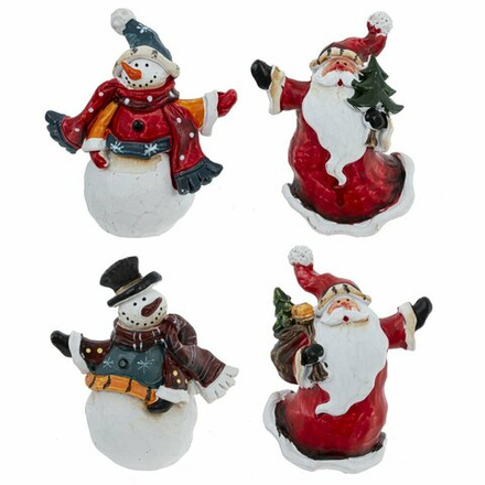 GAEM Изделие декоративное подвесное "Дед Мороз/Снеговик",L6,5 W4 H8 см, 4в.