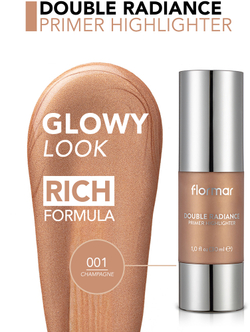 flormar Double Radiance Primer - Розовая база под макияж с SPF 10 оттенок 001 Sparkling Wine, 30 ml