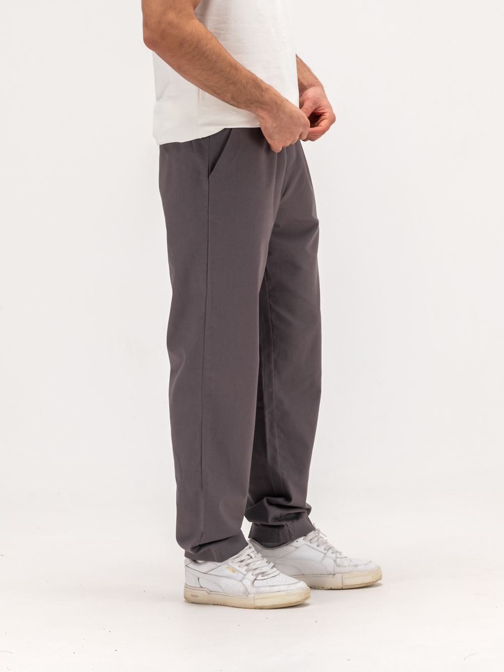 Джоггеры льняные. Графит