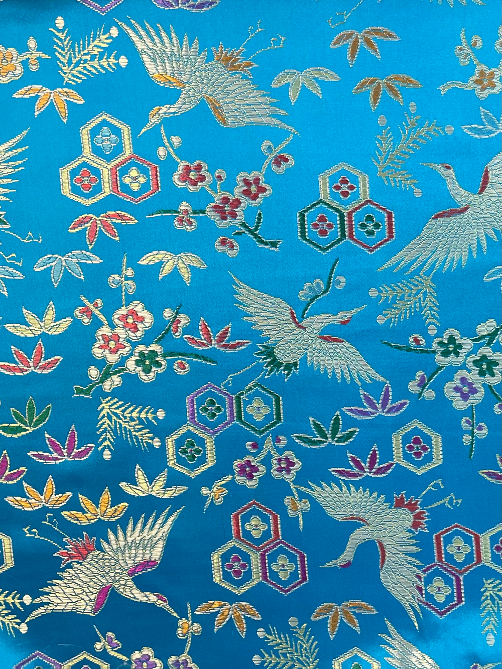 Парча жаккард "Китайский сад" (голубой)
