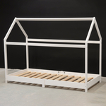 Кровать детская, 90х190, Кози, кровать домик, односпальная, из массива дерева, белый, Dipriz