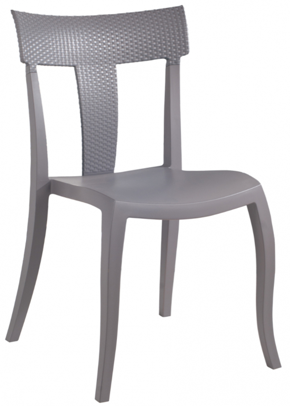 Стул пластиковый Papatya Toro-S Rattan, темно-серый