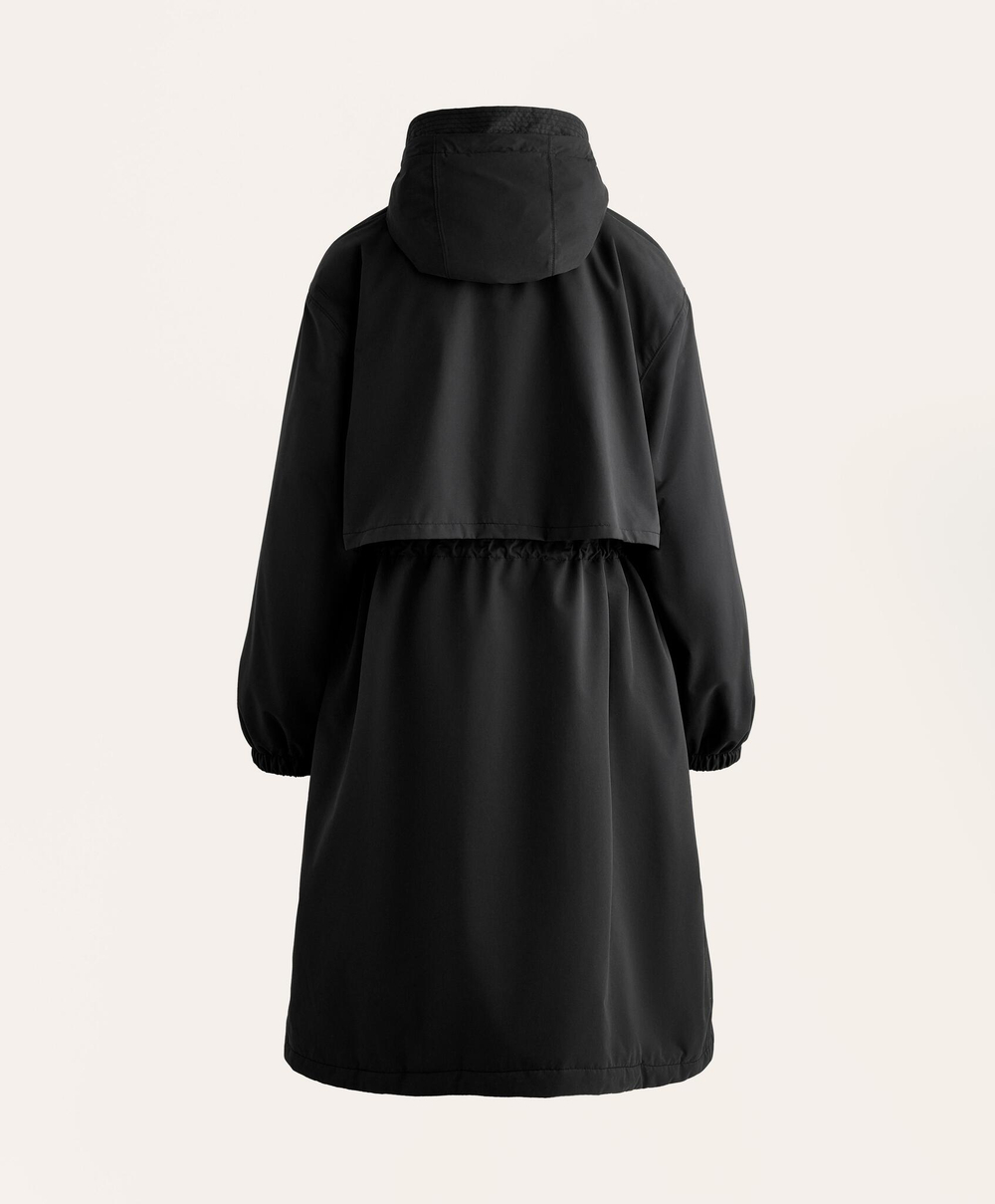 Oysho Водонепроницаемый длинный плащ с подкладкой FELLEX® AEROGEL 10K, черный