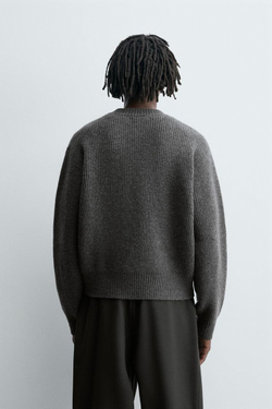 ZARA ТРИКОТАЖНЫЙ КАРДИГАН, СЕРЫЙ МЕЛАНЖ