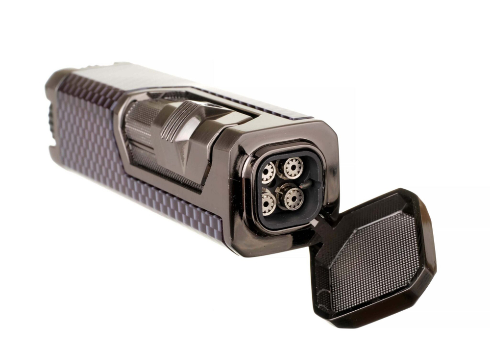 Зажигалка сигарная Honest, четверное пламя, карбон 751-Carbon