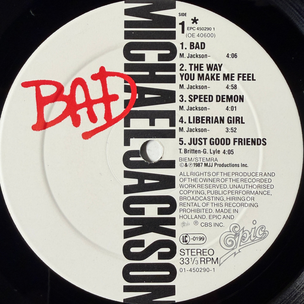 Виниловая пластинка Michael Jackson - Bad LP