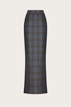 ЮБКА ИЗ ТЕМНО-СИНЕЙ ШЕРСТИ В КЛЕТКУ