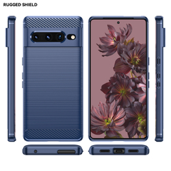 Мягкий чехол синего цвета для смартфона Google Pixel 7 Pro, серия Carbon от Caseport
